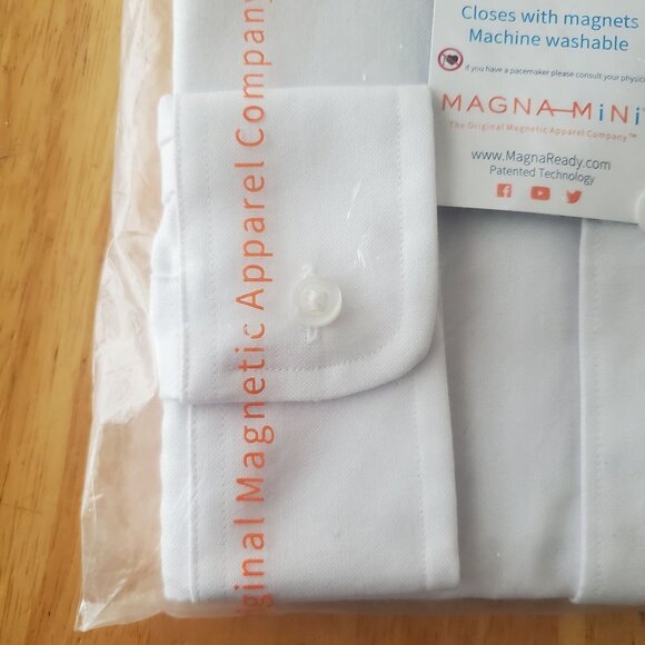 MagnaReady boys dress shirts Size large white magnetic Button Down Long sleeves - Picture 9 of 14